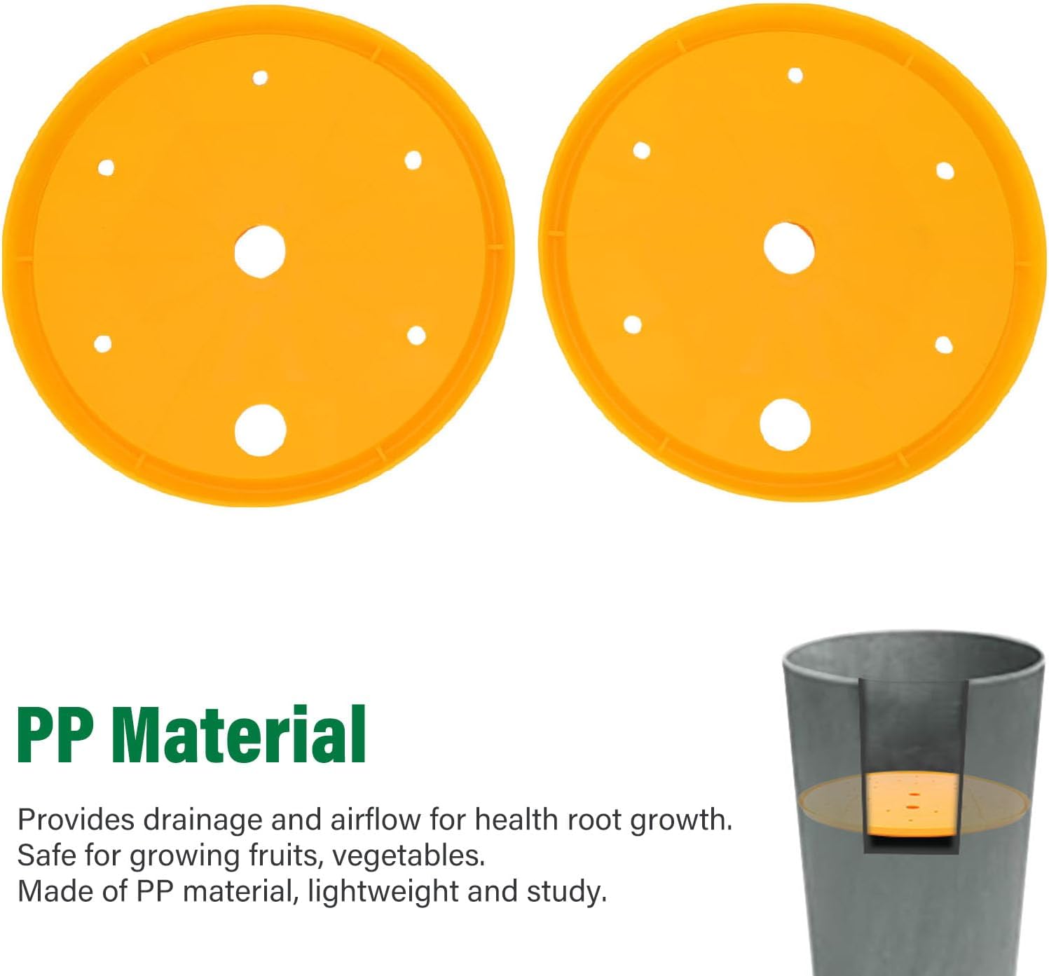 TOPINCN 2 Pack Round Planter Insert, Plant Pot Insert with Drainage Holes, Flower Pot Fillers for Less Soil Needed, Planter Accessories for Indoor & Outdoor Gardening Plants Container