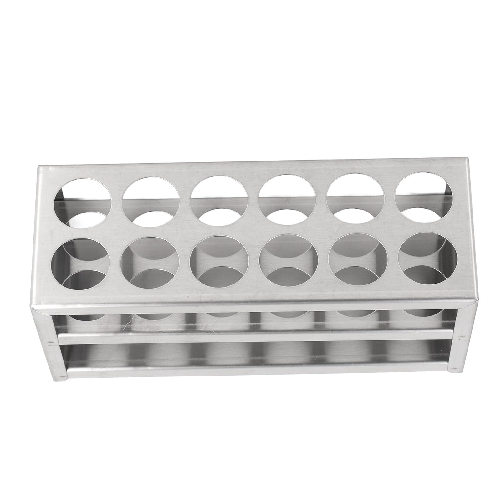 BRRNOO Röhrchenhalter, Edelstahl-Reagenzglasständer, Reagenzglasständer, 12 Löcher, Edelstahl-Röhrchenständer, Reagenzglashalter, Laborständerständer (27 mm, 12 Löcher)