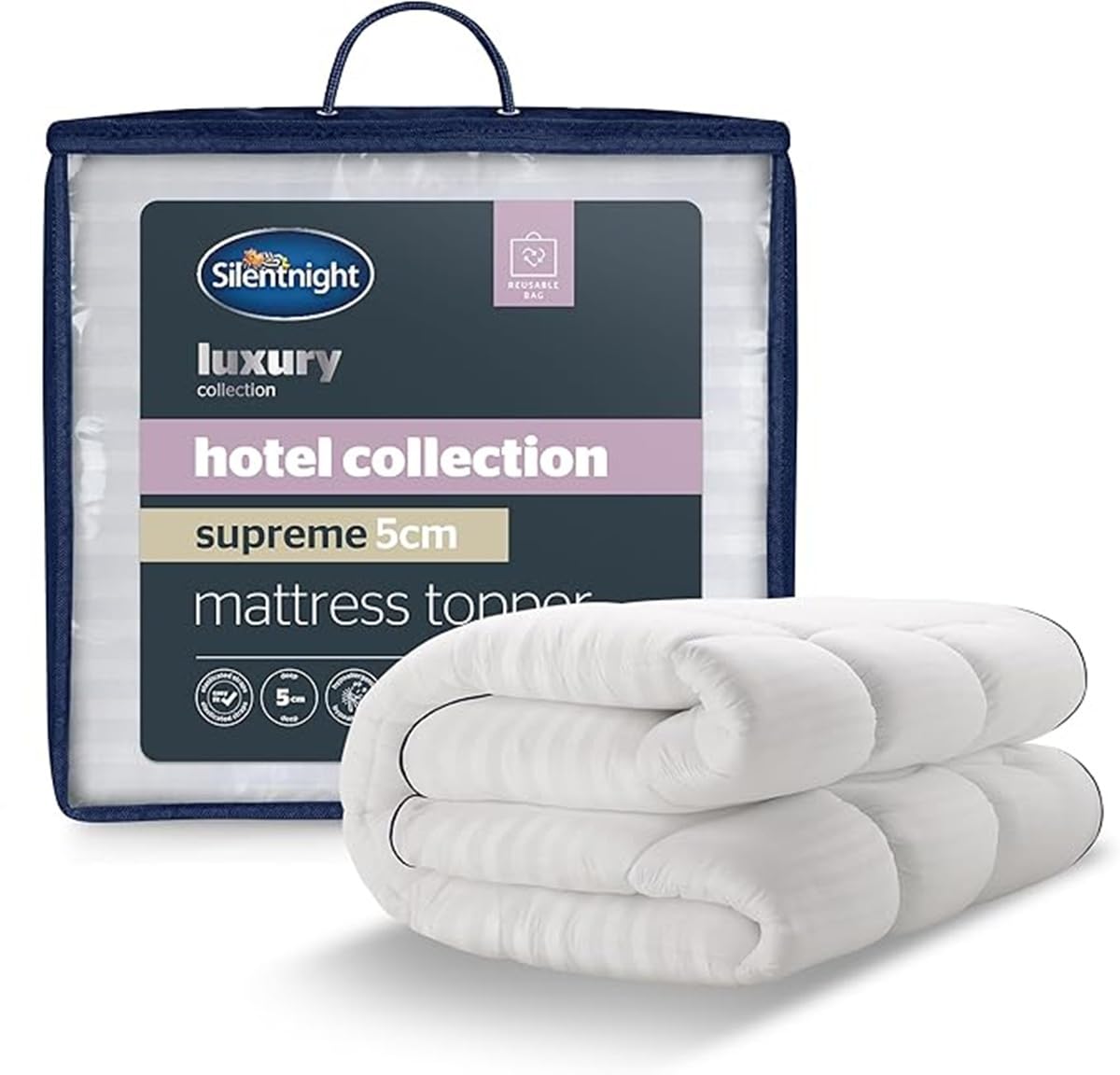 Silentnight Hotel Collection Mattress Topper Single Bed - Luxury Soft Silky Comfortable 5c...