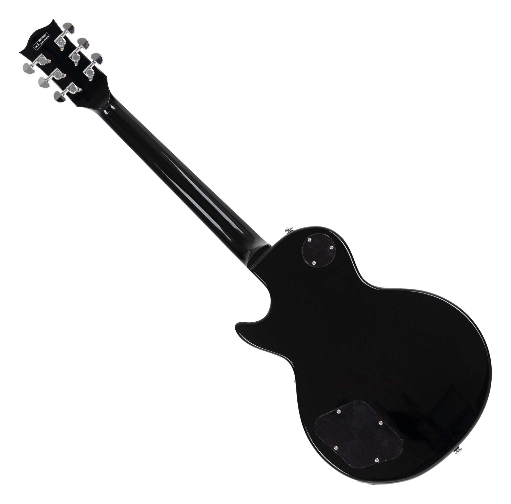 Shaman Element Series SCX-100B - E-Gitarre in Single Cut-Bauweise - geleimter Hals aus Mahagoni - Macassar-Griffbrett - schwarz