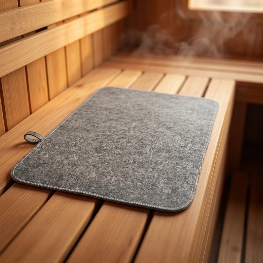 Alfombrilla de Sauna Antideslizante 49.5x33cm para suave Alfombrilla(1pcs white)