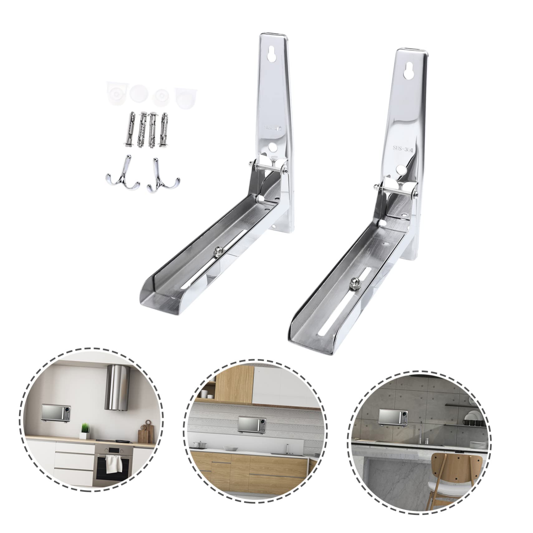 PRETYZOOM Support de Four Cuisine Rétractable en Acier Inoxydable 1 Paire