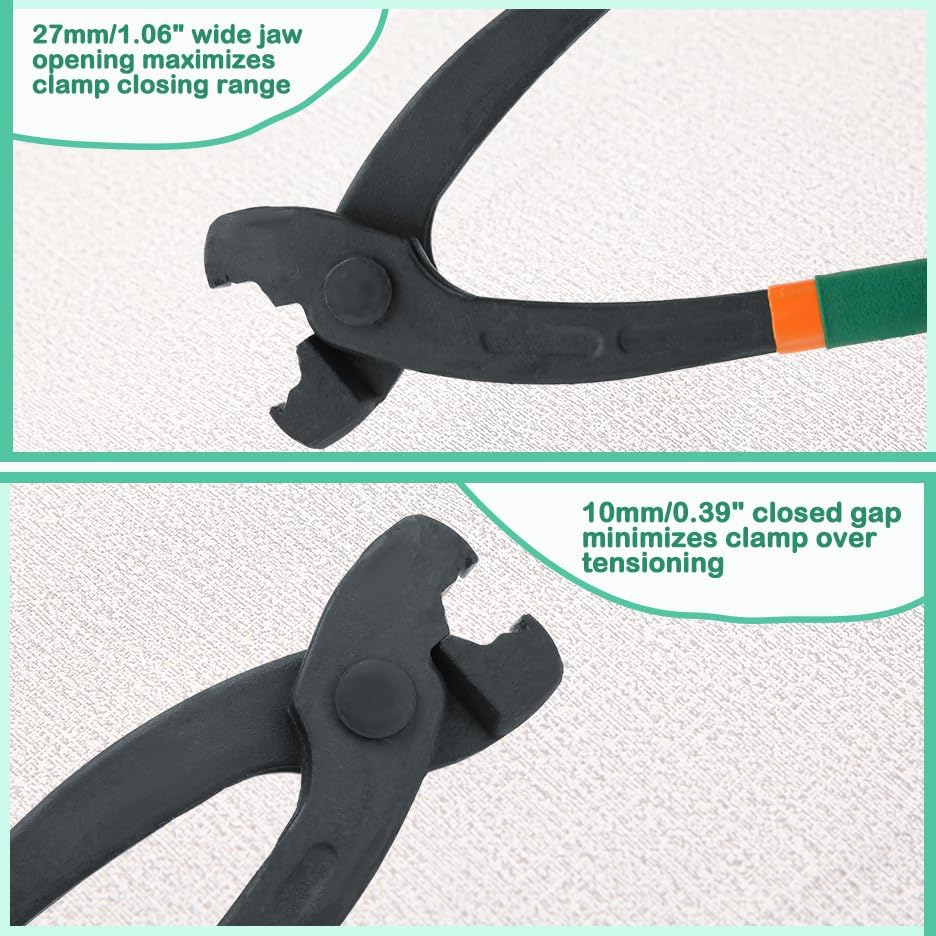 Miniatura 3 de Abrazadera de manguera de 9 pulgadas para abrazaderas de perfil bajo sin escalones, pinzas de oreja, pinzas de manguera, pinzas para manguera,