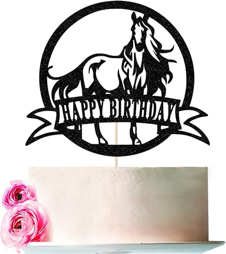 Decoración para tartas de cumpleaños de caballos, decoración de pasteles de carreras de caballos para niños y hombres, suministros de fiesta de