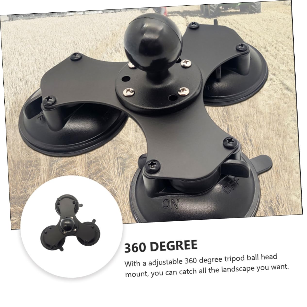 Gatuida Soporte con Triple Ventosa Ajustable para Parabrisas Base de Succión Bloqueable Montaje Seguro Rayaduras para Dispositivos Superficies