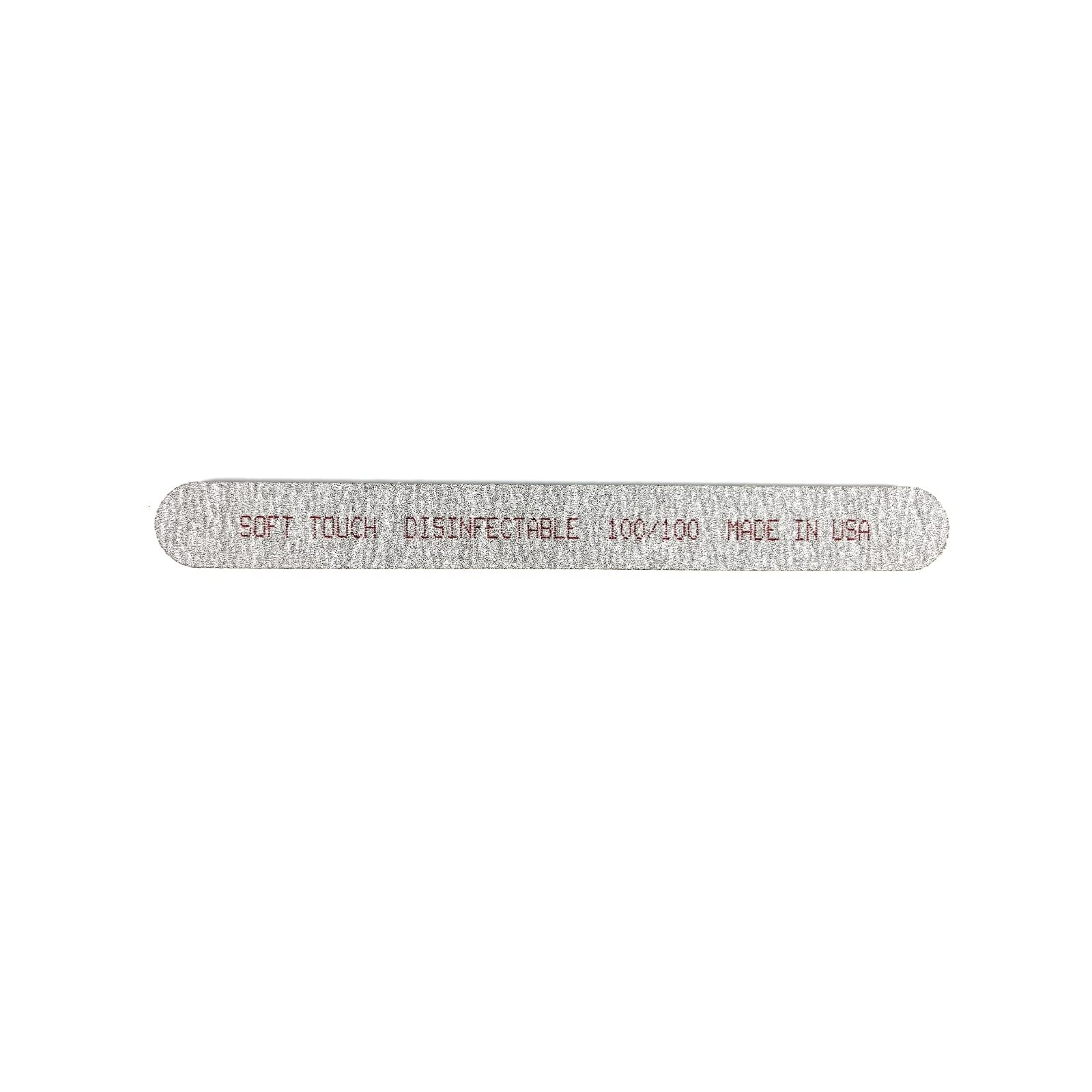 Soft Touch Lima de uñas, grano 100, grueso, cojín de cebra, para uñas artificiales, 7 pulgadas, 25 piezas