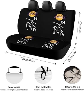 コービー・ブライアント カーシートカバー 車シートカバー 後部座席用 シート保護 おしゃれ カー用品 軽/普通車 汎用 後席クッションカバー 人気 キャラクター 四季通用 誕生日 プレゼント y0po201y