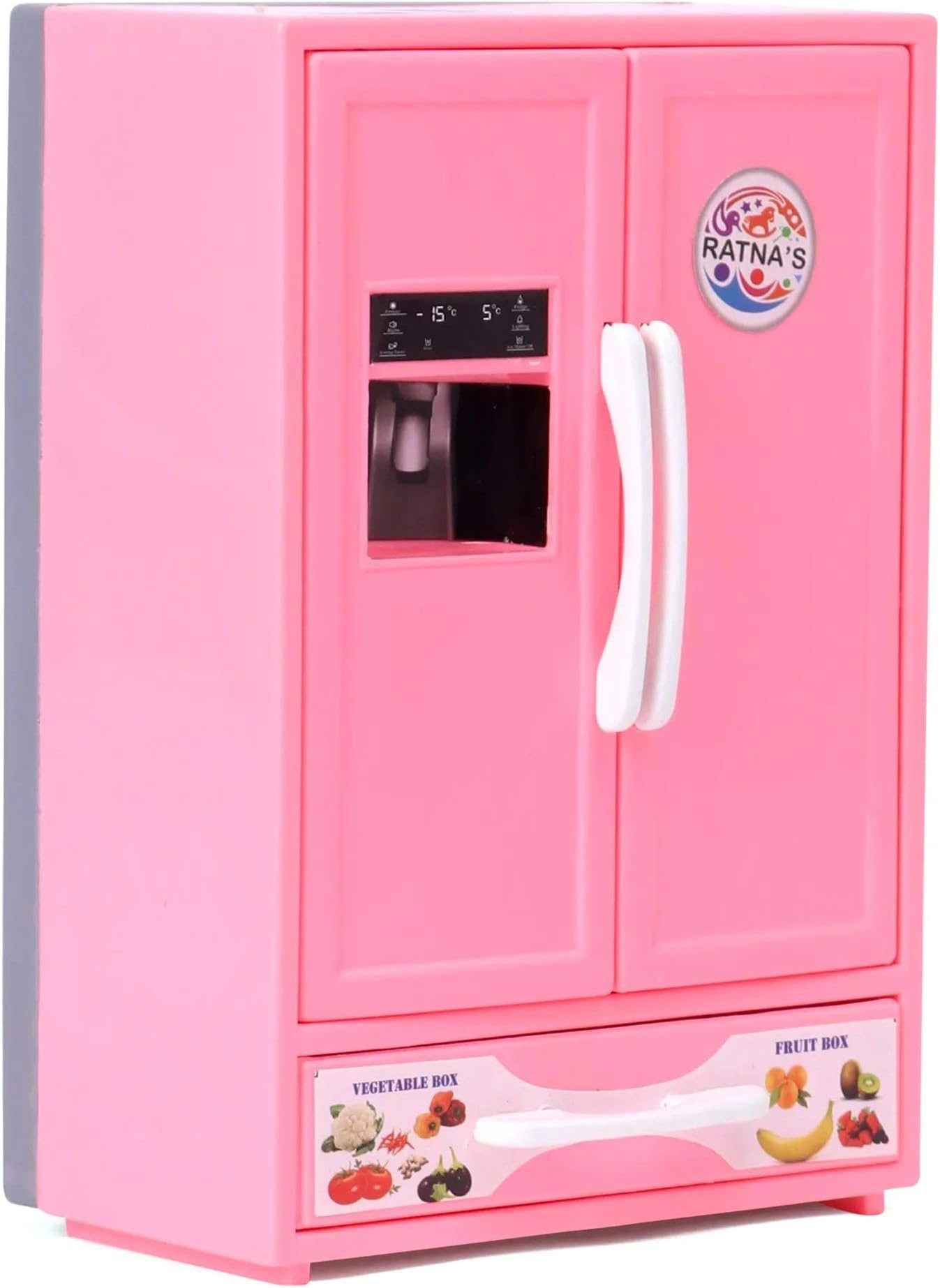 - Ratna's Plastic Toy Refrigerator Role Play Household Kitchen Appliance Miniature Toy for Kids, Pink