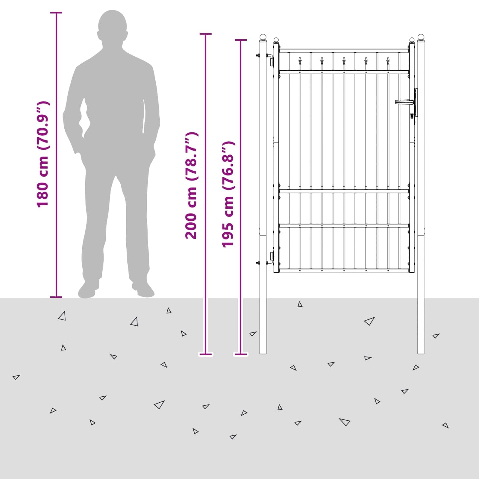 vidaXL Puerta de Cerca Horst 100 x 150 cm Metal Negro con Cerradura, Puerta Moderna, Seguridad en el Patio, solución de Entrada, cercado Exterior y Acceso a tu Propiedad