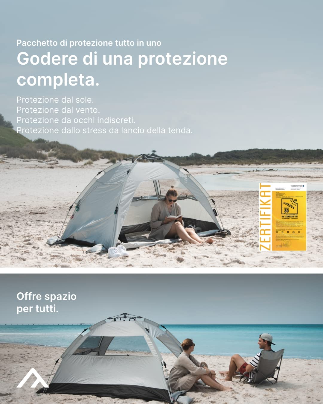 qeedo Quick Palm Tenda da Spiaggia Montaggio rapido (Sistema Quick-Up), UV-Protezione (UV80)