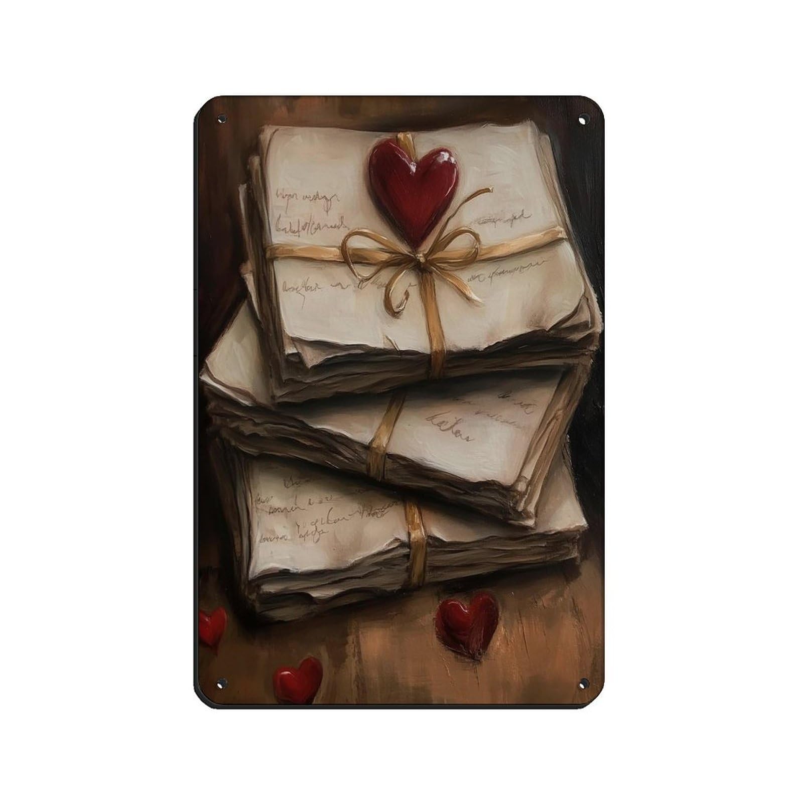 Romantic Vintage Love Letters, Dark Academia Retro Poster Metal Tin Sign Chic Art Retro Iron Painting Bar People Cave Cafe Family Garage Poster Wall Decoration 8x12inch(20x30cm)