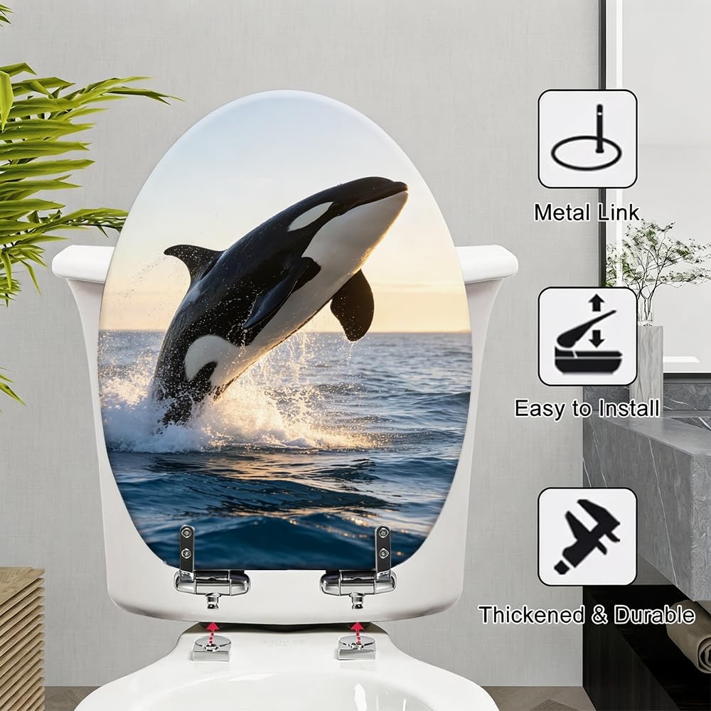 Sedile WC a forma di orca assassina per uso bagno standard