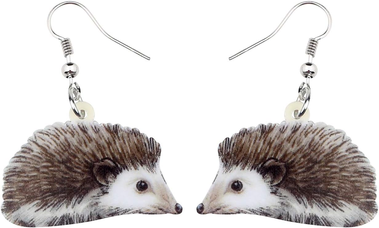 Hedgehog Drop Earrings: Hypoallergenic Jewelry, Clip-on Option