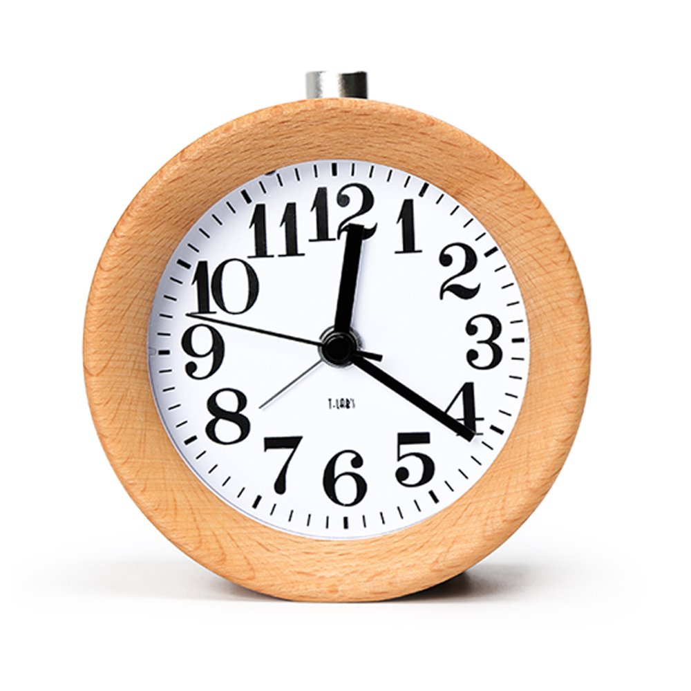 Vivisky Light Woodgrain Large Number Slilent Wood Alarm Clock Snooze Desk/Bedside Clock With Nightlight (Light Woodgrain)