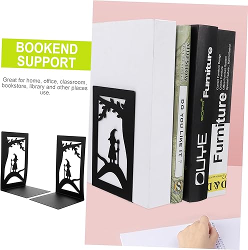 Miniatura 2 de TEHAUX 2 piezas de soporte para libros de hierro para escritorio
