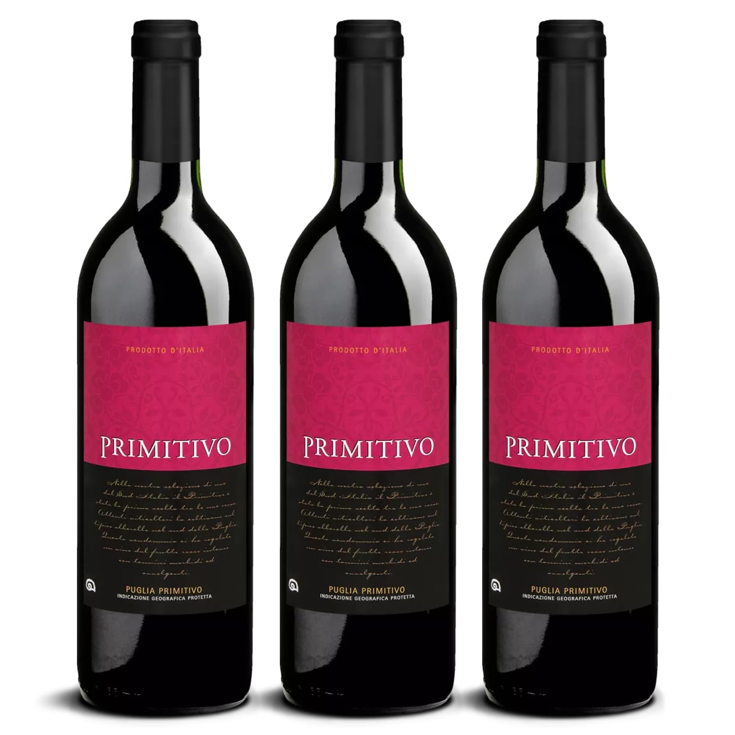 DELINAT – Primitivo 2022 – Italienischer Rotwein halbtrocken – Bio-Wein aus Apulien, vegan (3 x 0,75l)
