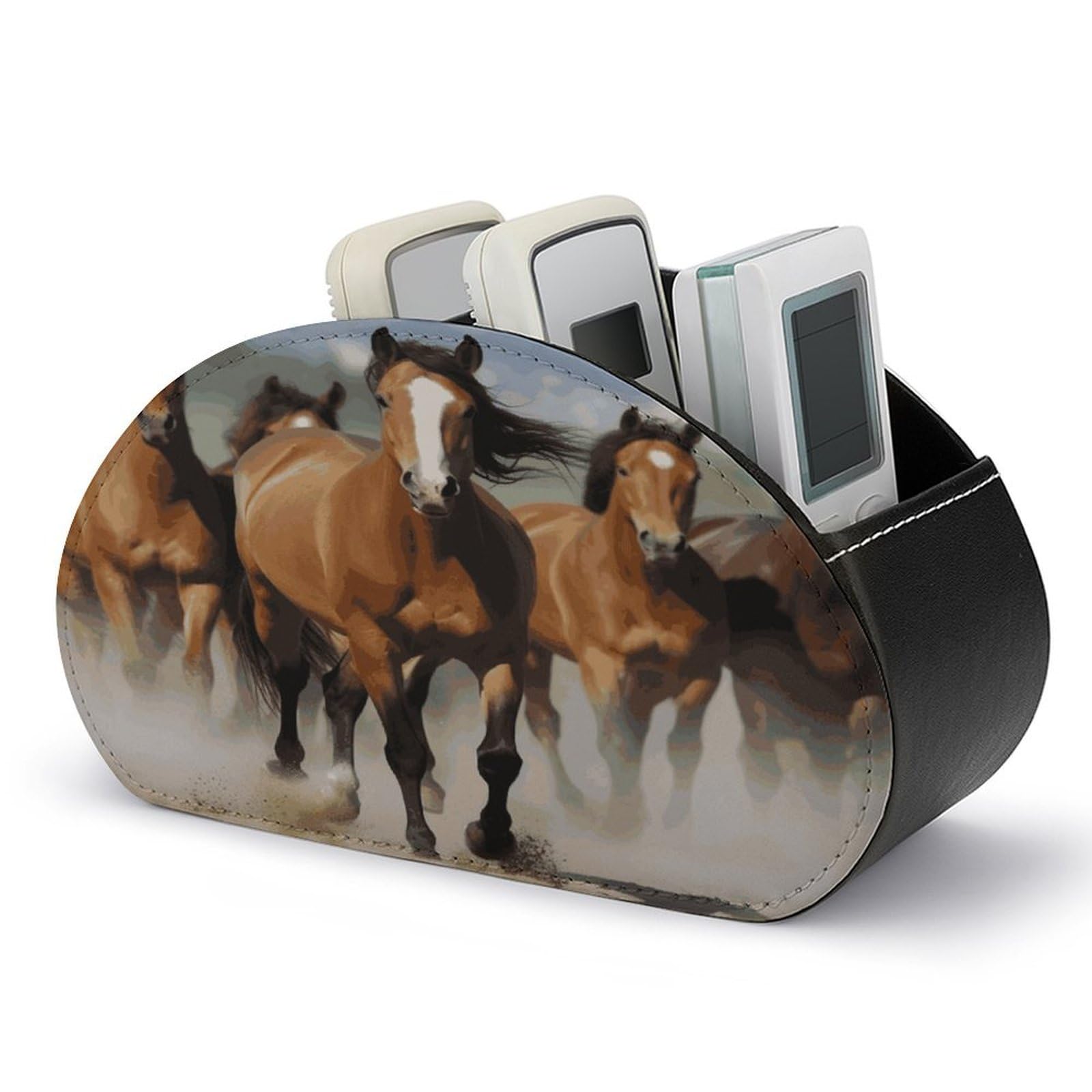 Btcowzrv Style Horses Remote Control Holder With 5 Compartments