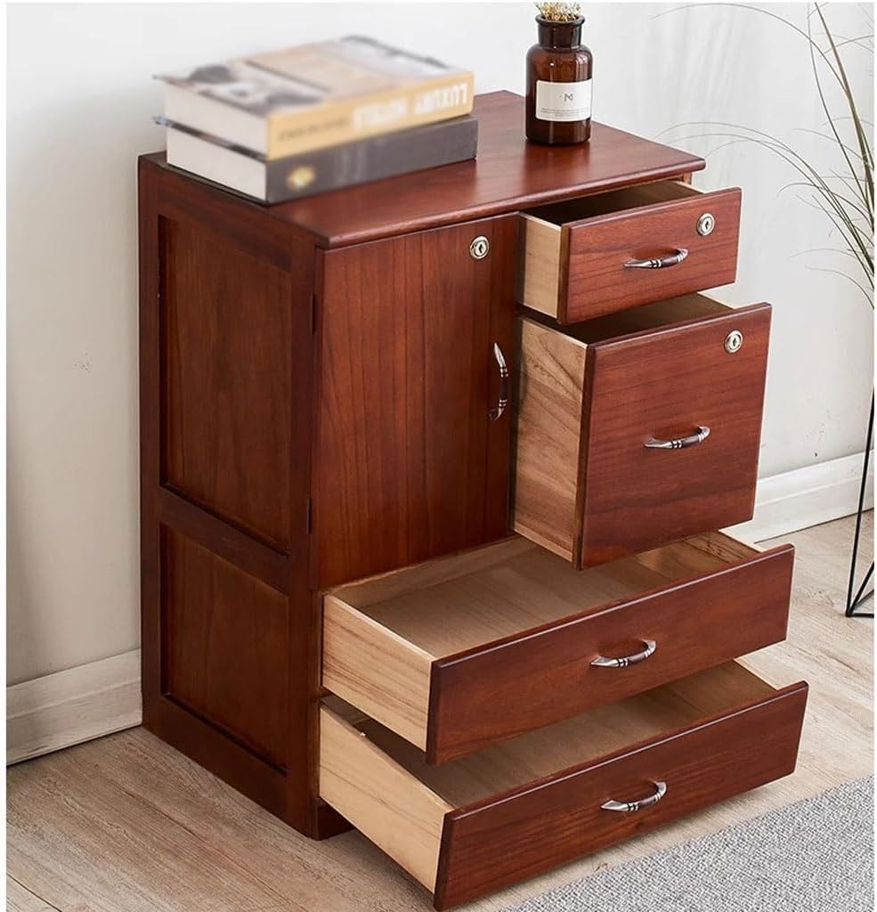 Solid Wood File Cabinet with Lock Office Drawer Storage Cabinet for Home Printer Friendly Filing Cabinets for Home Office-B:31 * 37 * 100cm