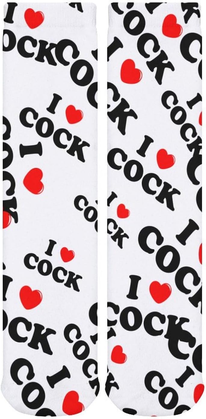 I Love Cock Knee High Socks Casual Long Stockings Over Calf Sock Tube for Women Men