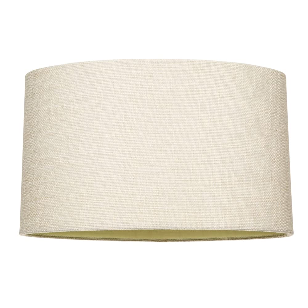 Contemporary and Sleek Cream Linen Fabric Oval Lamp Shade 60w Maximum | 30cm Width | for Table Lamp, Wall or Pendant Light Fitting | Inner Cotton Lining by Happy Homewares