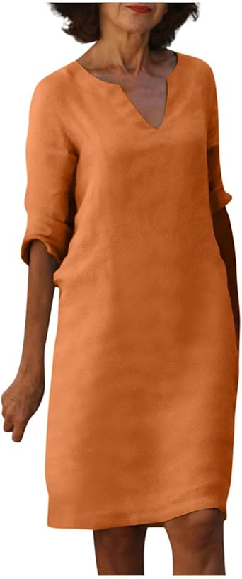 OIOLOYJM Plus Size Summer Dresses for Women 2025 Plus Size Dresses for Curvy Women 3/4 Sleeve Casual Boho Kaftan Dresses