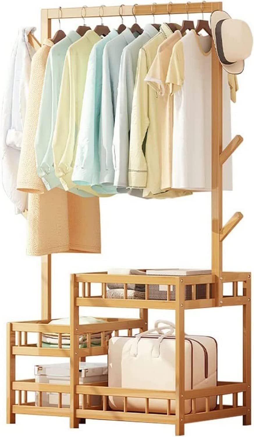Porte-manteau ouvert en bois idéal pour purifier l'ambiance de votre entrée