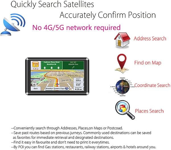 NEWFUN GPS Voiture,7 Pouce GPS Poids Lourds,Auto Navigation avec HD Écran Tactile,Multi-Languages Guidage Vocale 2025 Cartographie UK Europe Installée Mise à Jour Gratuite à Vie,pour Auto,Camion - 4