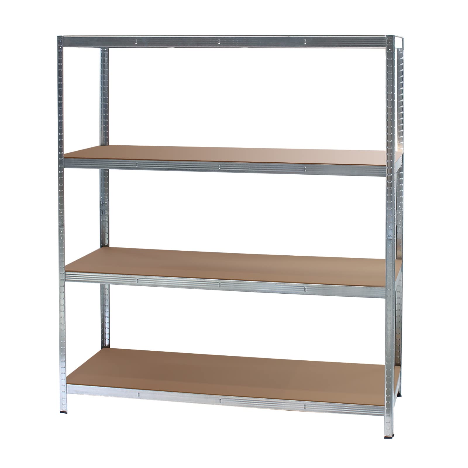 Wiltec Regał magazynowy z ocynkowanej stali 160 x 60 x 180 cm, regał garażowy do 700 kg z montażem bez narzędzi, regał do garażu, piwnicy i magazynu