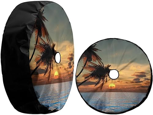 Vista 40 de Foruidea Cubierta de neumático de repuesto con estampado de huellas de perro y gato, a prueba de polvo, para remolque, RV, SUV y muchos vehículos