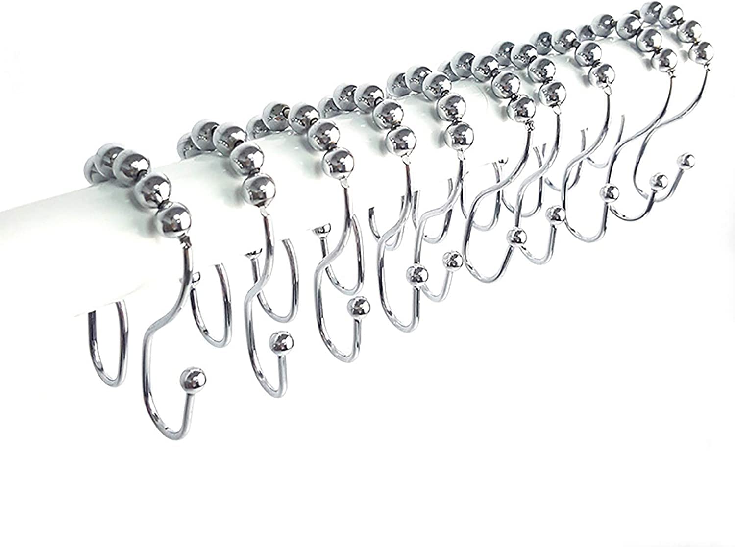 Anneau de suspension de rideau à la maison, anneau de suspension de rideau de douche, 12 pièces anneaux de rideau en métal suspendus anneau drapé coulissant