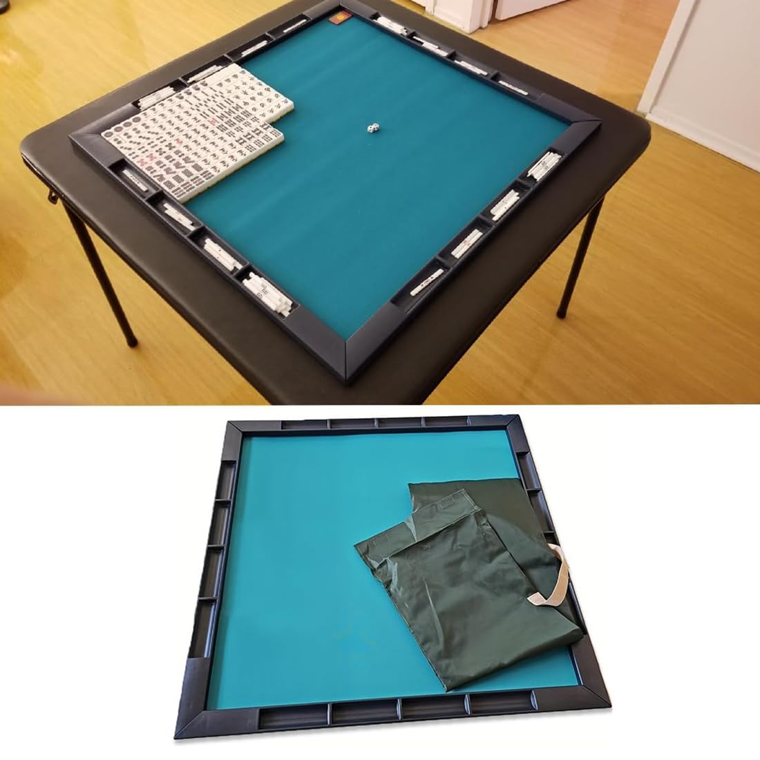 Amazon.com: Accskzo Premium Mahjong Mat with Storage Pouch & Built