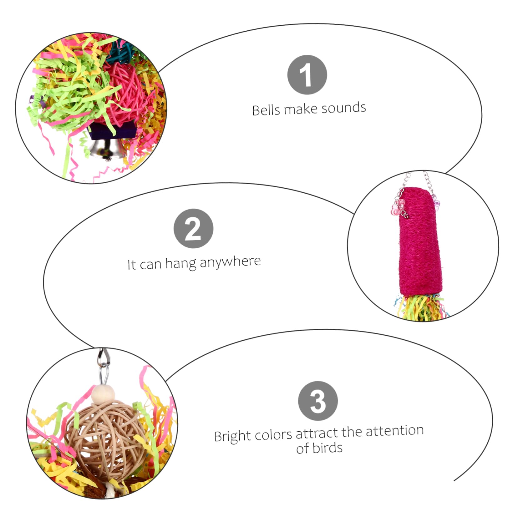 VANZACK 9piezas Juguetes para Aves Accesorios De Interactivos para Loros y Aves Juguetes para Masticar y Desgastar