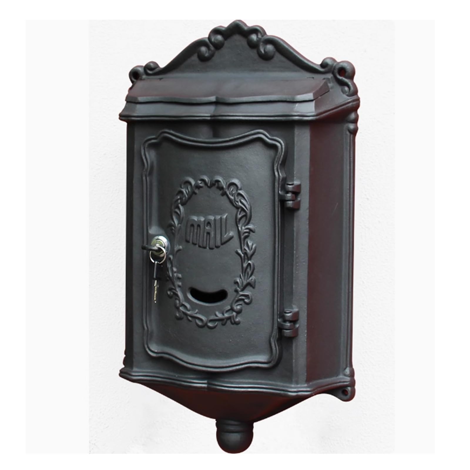 Garment Bags， Cast Aluminum Rust-Resistant Mailbox, Retro Fashion Style, Suitable for Villa Courtyard Garden(Black)