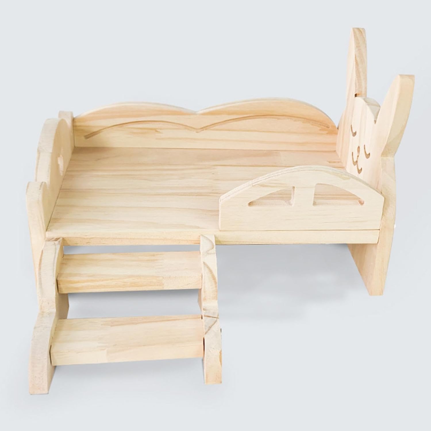 Wooden Pet Bed, Small Animal Bed | Bunny Sleeping Habitat with Stairs | Hamster Bed, Chinchilla for Bunnies, Chinchillas, Hamster, Ferret, Kitten