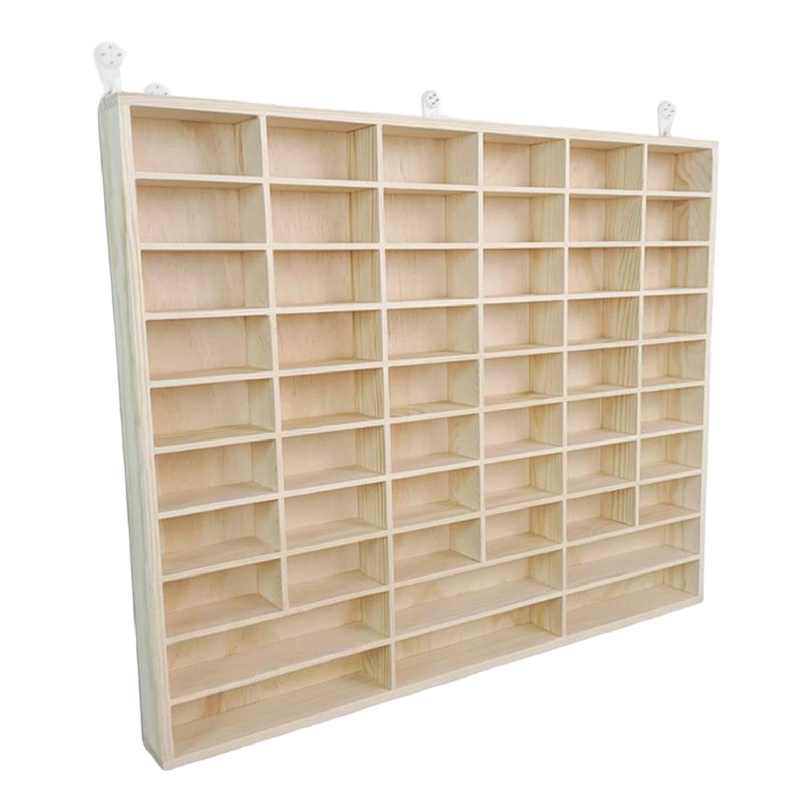Holz Wand Display Rack Für Miniatur Autos | massives Holz, platzsparend, 54 Fächer, für Modellautos