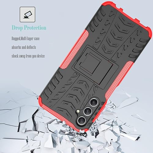Miniatura 7 de Yerebel Funda para Galaxy A24, Samsung A24 4G SM-A245F con protector de pantalla de vidrio templado, cubierta trasera de policarbonato duro con