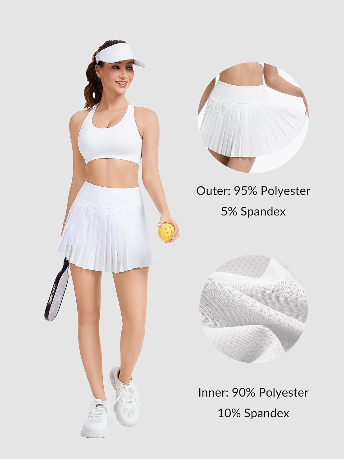Womens Pleated Tennis Skirt with Pockets High Rise Golf Skorts Athletic Pickleball Skirts Mini Skort