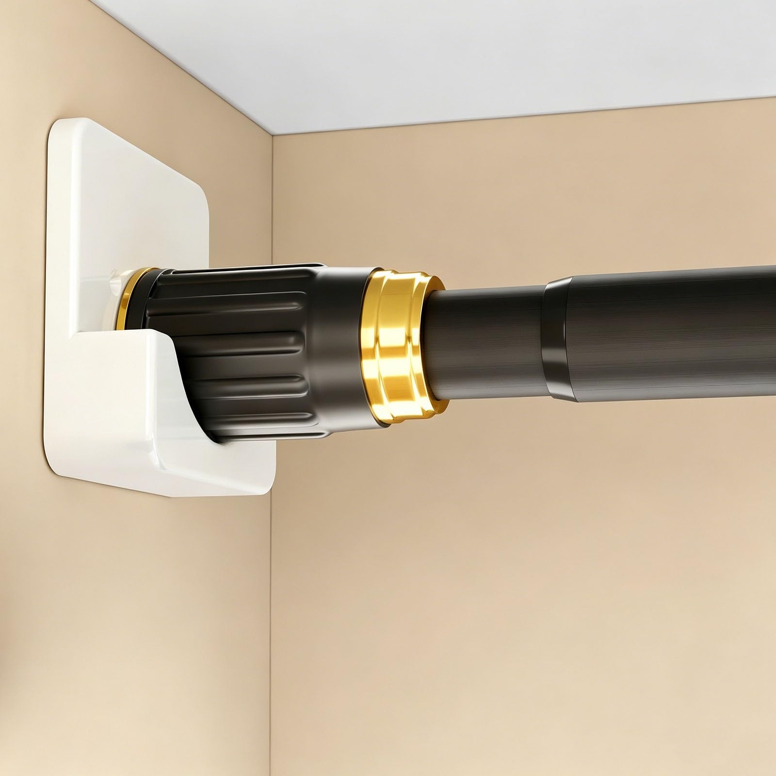 Tension Curtain Rods, Closet Rods for Hanging Clothes, Suitable for Wardrobe Storage, Drying Clothes on the Balcony, and Hanging Bathroom Curtains(Black,80-120cm/31.5-47.2in)