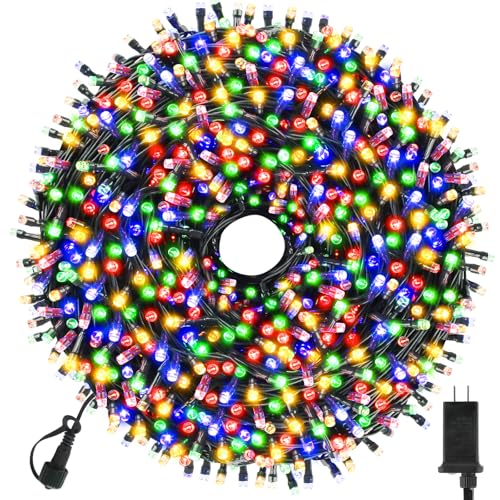 Chuya Christmas Tree Lights String Lights Outdoor Indoor Decoration, Waterproof 500 LED 164FT Multicolor Fairy Light Christmas Lights with Timer Remote 8 Lighting Modes UL588