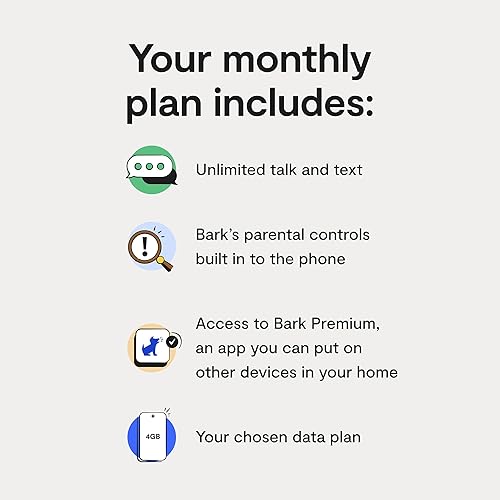 Miniatura 3 de Bark Teléfono - El teléfono más seguro para niños y adolescentes - Monitorea textos, redes sociales y más - Controles parentales a prueba de