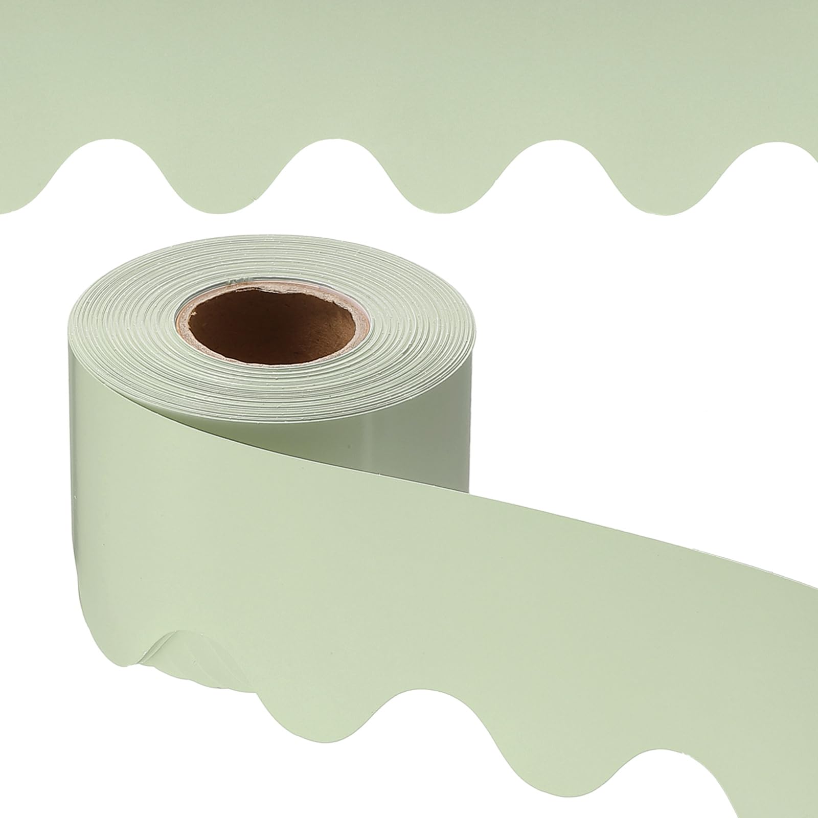 PATIKIL Bulletin Board Border, 65.5 Feet Poster Chalkboard Cork Decoration Trim Scalloped Borders Wall Decor for Classroom Office Locker, Green Gray