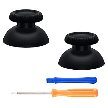 eXtremeRate Black Replacement Thumbsticks for PS5 Controller, Custom Analog Stick Joystick Compatible with PS5, for PS4 All Model Controller - Controller NOT Included