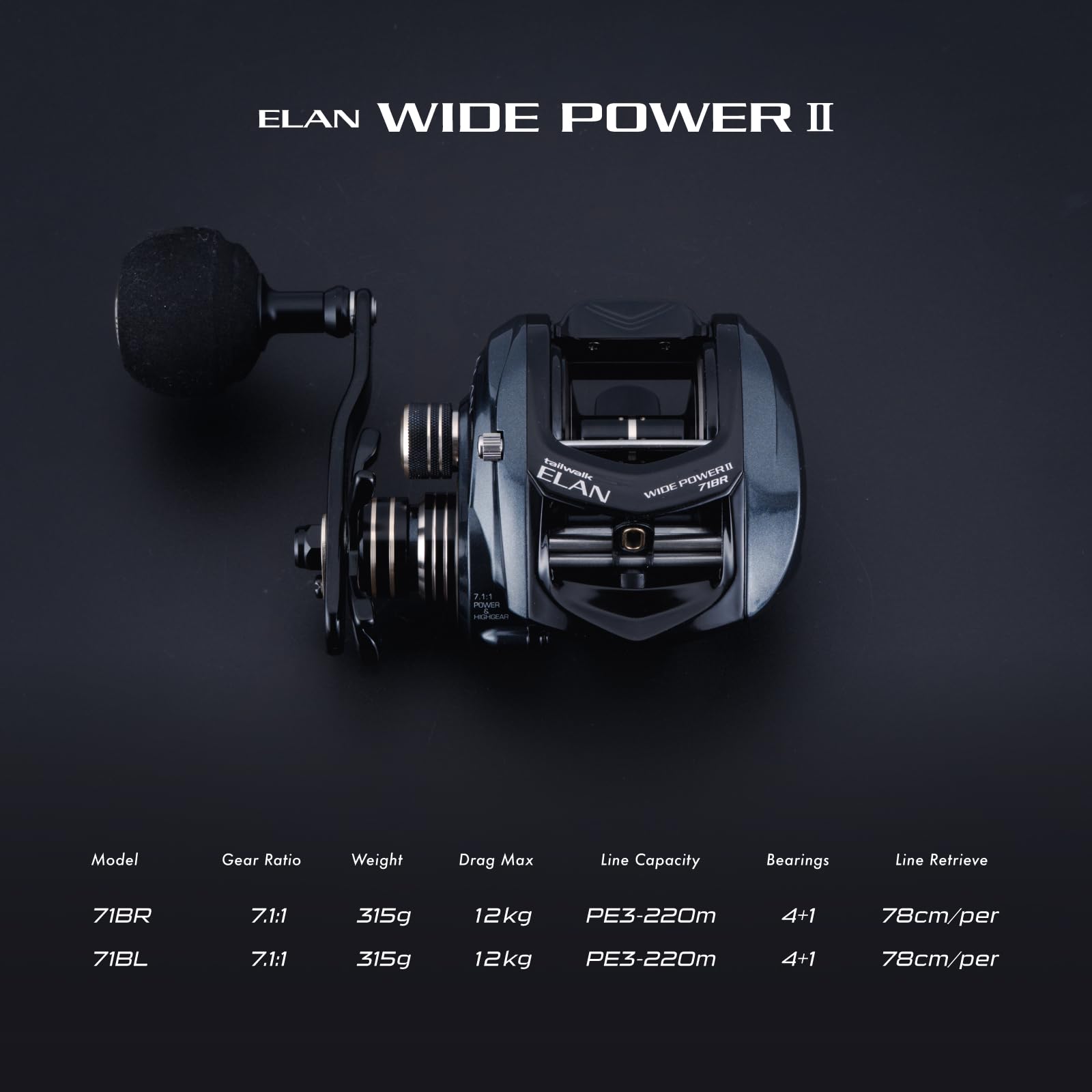 Amazon.co.jp: Tail Walk Elan Wide Power 2 71BL Bait Reel : Sports