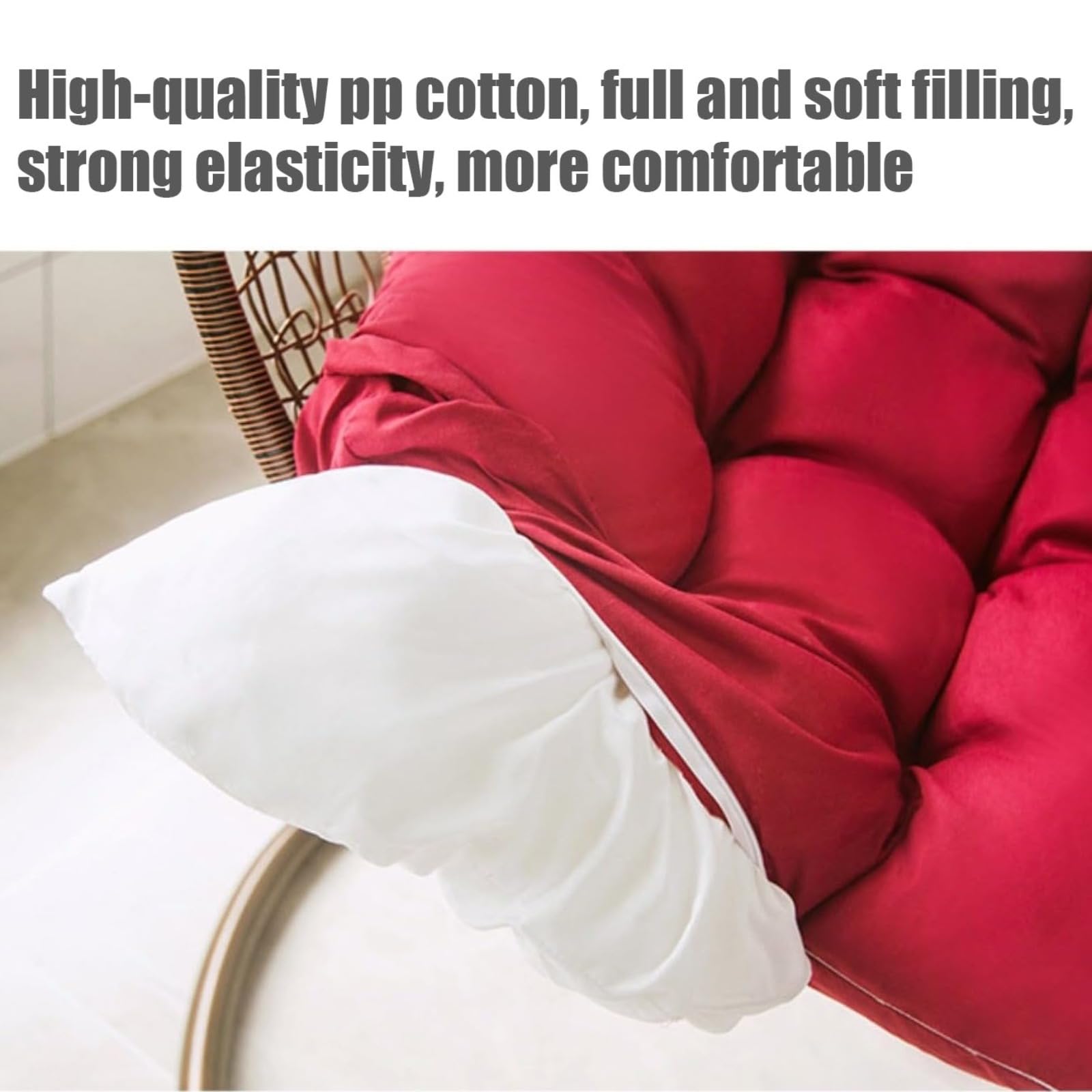 Cojín para silla con forma de huevo, cojín para sillón colgante, cojín para silla de ratán, cojín integrado, varias opciones de color, apto para jardines exteriores, columpios interiores, sofás