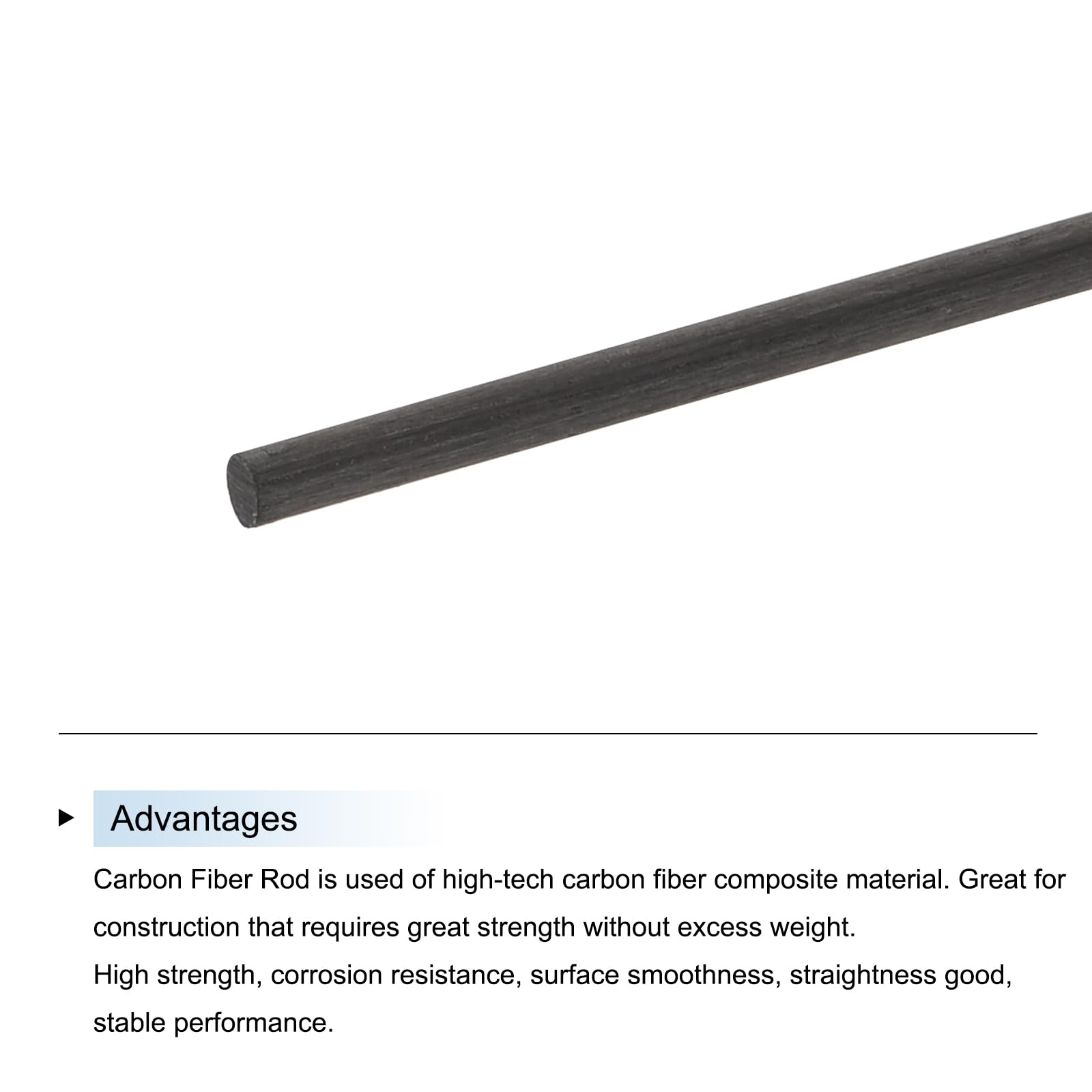 QUARKZMAN Barre En Fibre De Carbone, 5mm x 500mm Tige En Fibre De Carbone Pour RC Plane DIY Craft Kite Wing Tube Quadcopter Arm Repair Pack Of 5