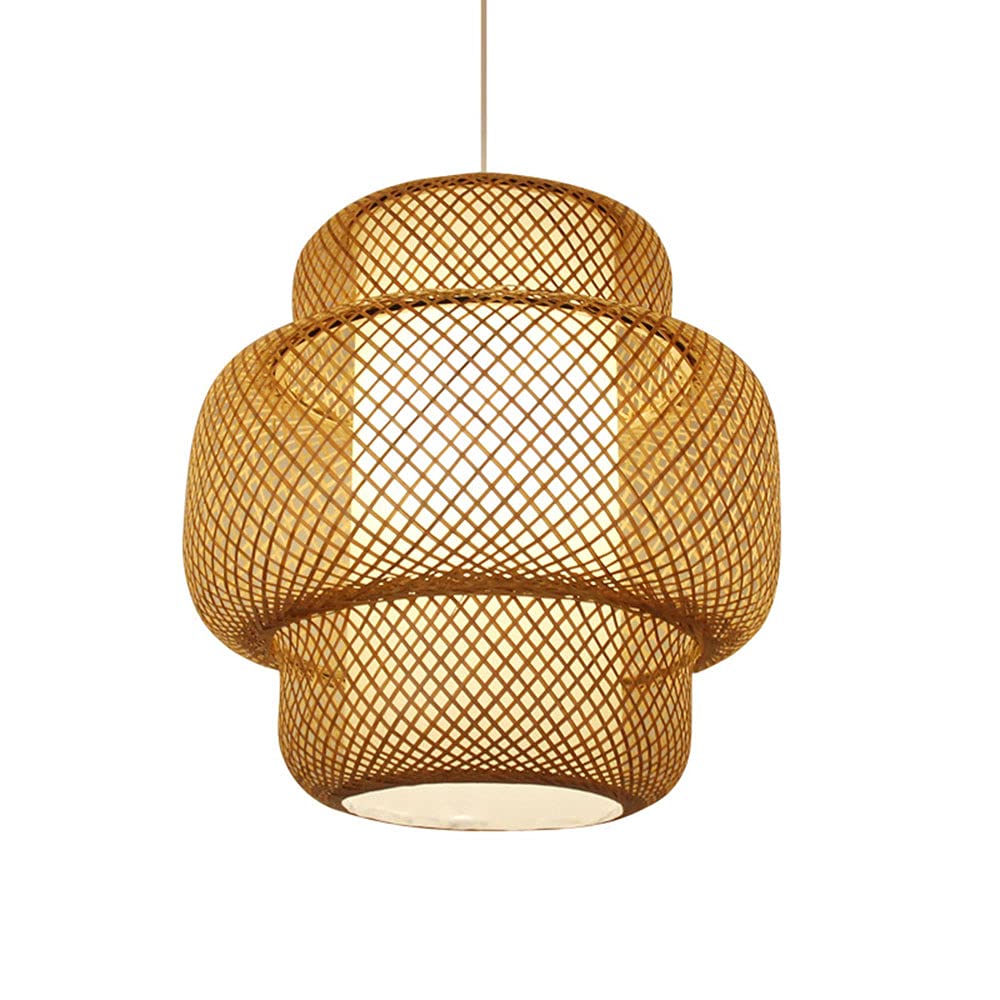 Araña De Bambú Vintage Lámpara Colgante De Pantalla De Nido De Pájaro De Mimbre Tejida A Mano Creativa Lámpara De Decoración De Techo Accesorio De Iluminación para Dormitorio