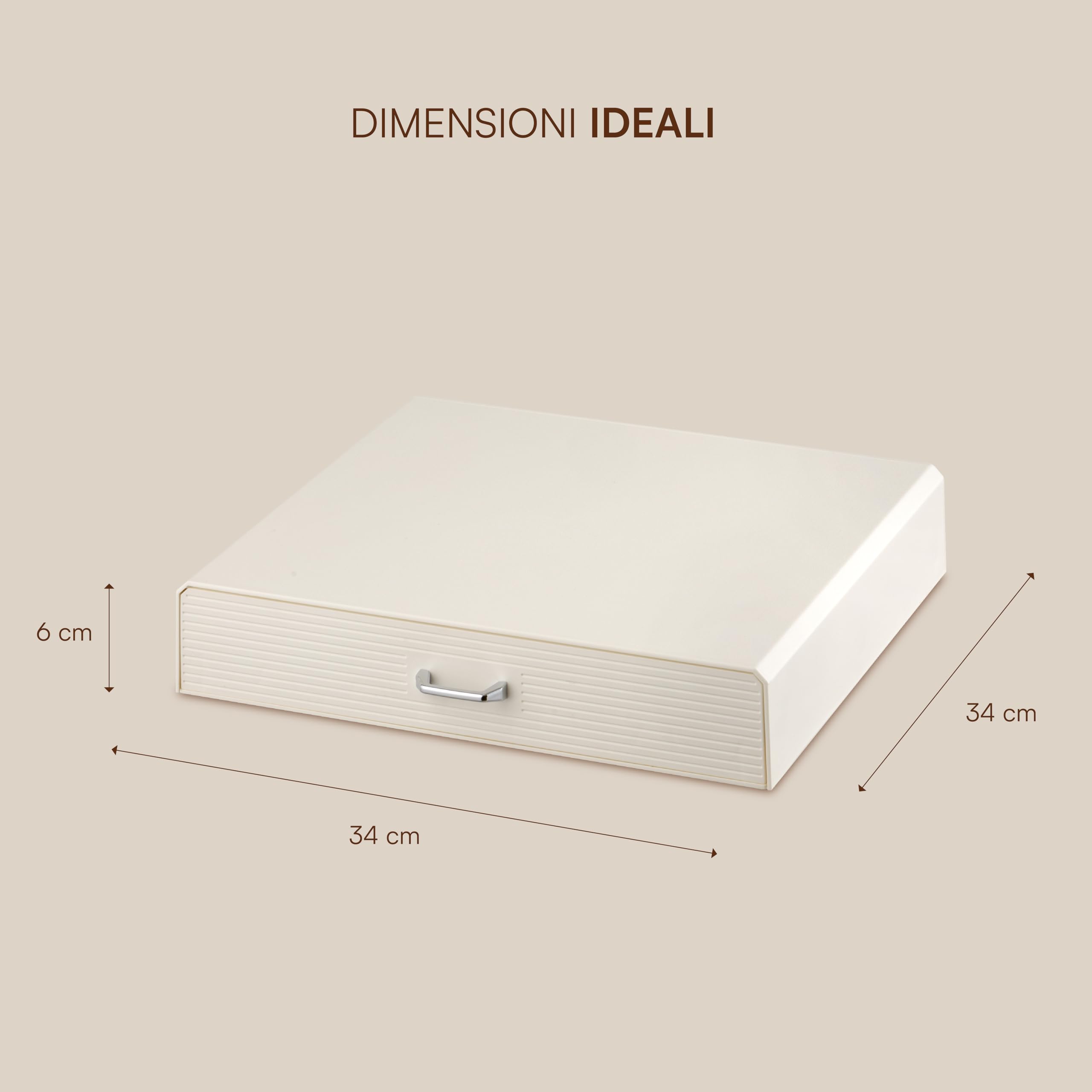 Baroni Home Cassetto porta cialde caffè, Organizer Porta Capsule Universale, capacità 30 capsule, Design Compatto in Plastica Resistente, 1 Cassetto, 34X6X34 cm, Bianco