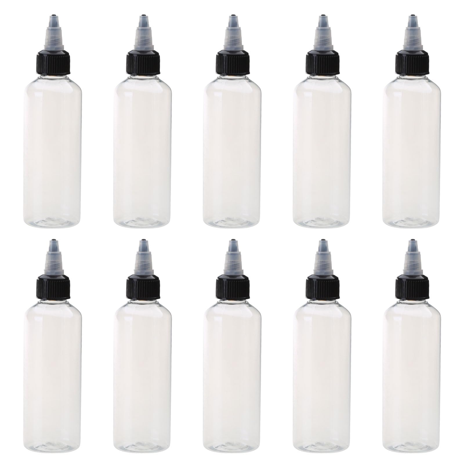 Kalttoy Multicolor Of 10 100Ml Square Sauce Bottles Oil Dispenser Bottle Squeeze Bottles With Pointed Mouth Lid Refillable Oil