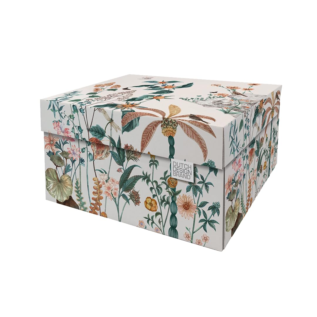 Dutch Design Brand Boîte de rangement avec couvercle - Boîtes de rangement - Carton recyclable certifié FSC (taille : 38,9 x 31,8 x 21,1 cm) (Art Deco Night Sky