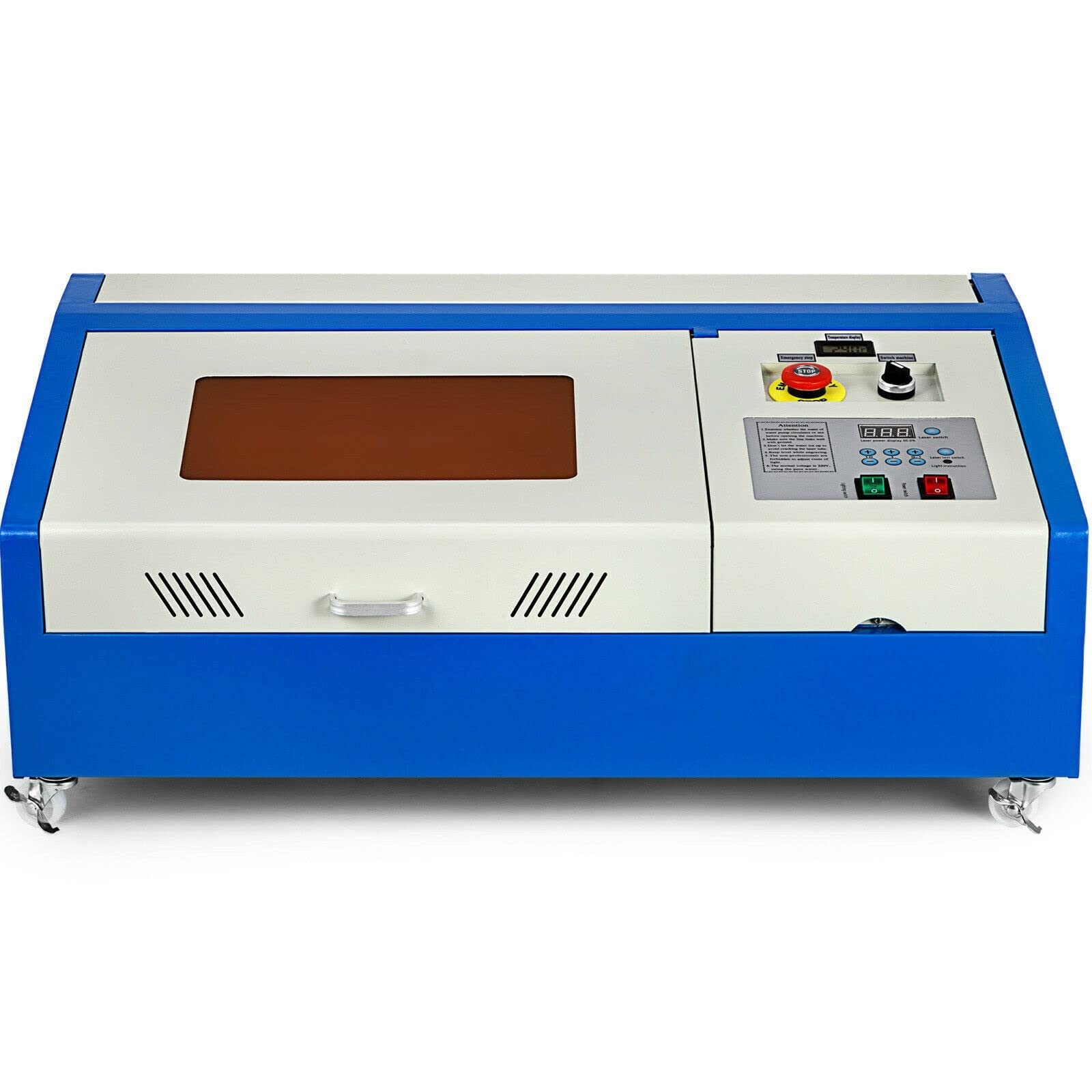 Máquina cortadora de grabado CO2, grabadora K40, puerto USB de 300x200mm y pantalla Digital con 4 ruedas Para uso doméstico diario